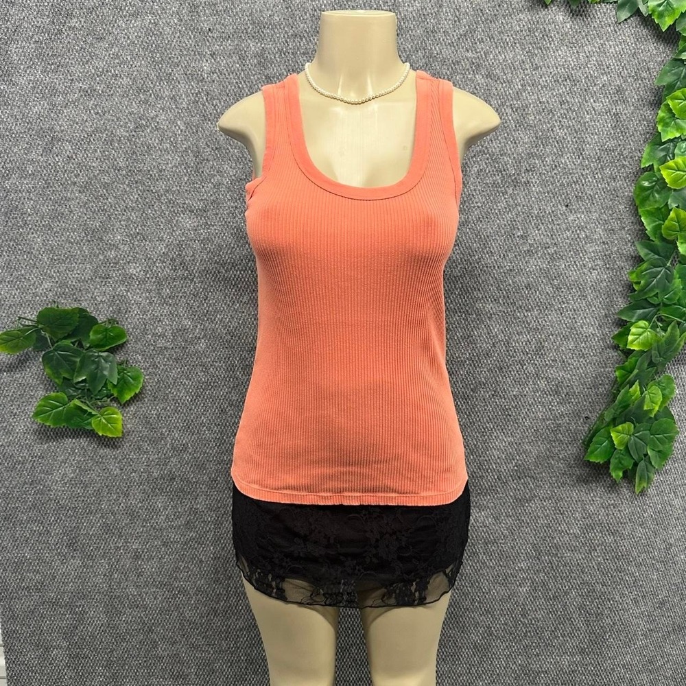 Uniqlo Coral Ribbed Tank Top
